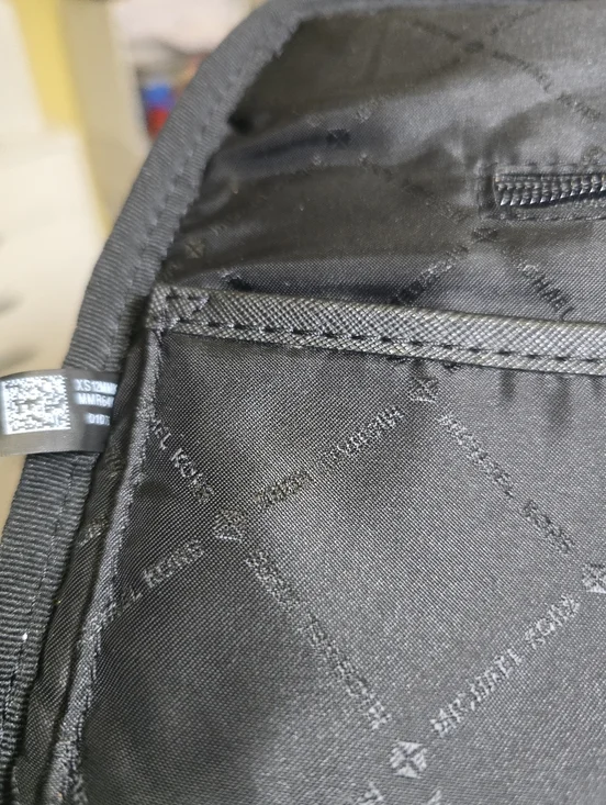 Michael Kors Black Leopard Nylon Backpack Gold Zip MK Logo EUC - Picture 9 of 12